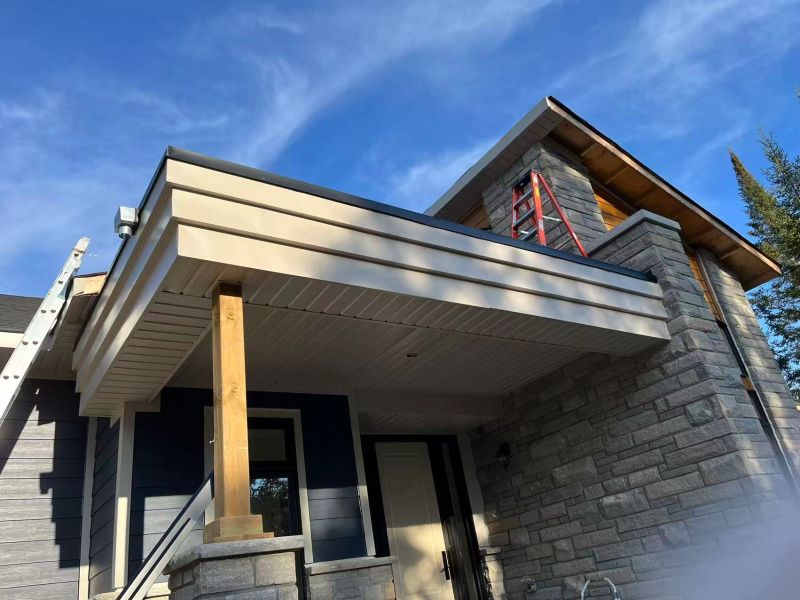 Modern covered deck structure